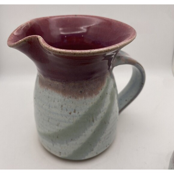 Susan Sage Vintage Art Pottery Pitcher Bowl Set Artist Signed Speckled Pottery - Picture 3 of 10